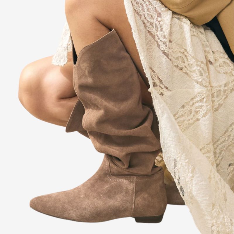 Image of mink slouchy boots