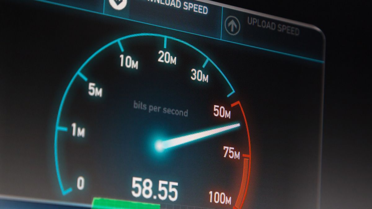 A dial showing the speed of an internet provider