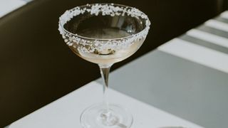 Margarita glass with salted rim