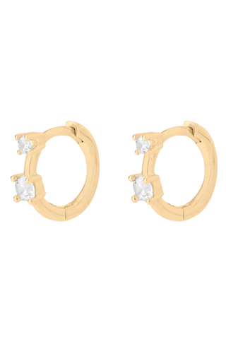 Studs Mini Duo CZ Huggie Earrings 