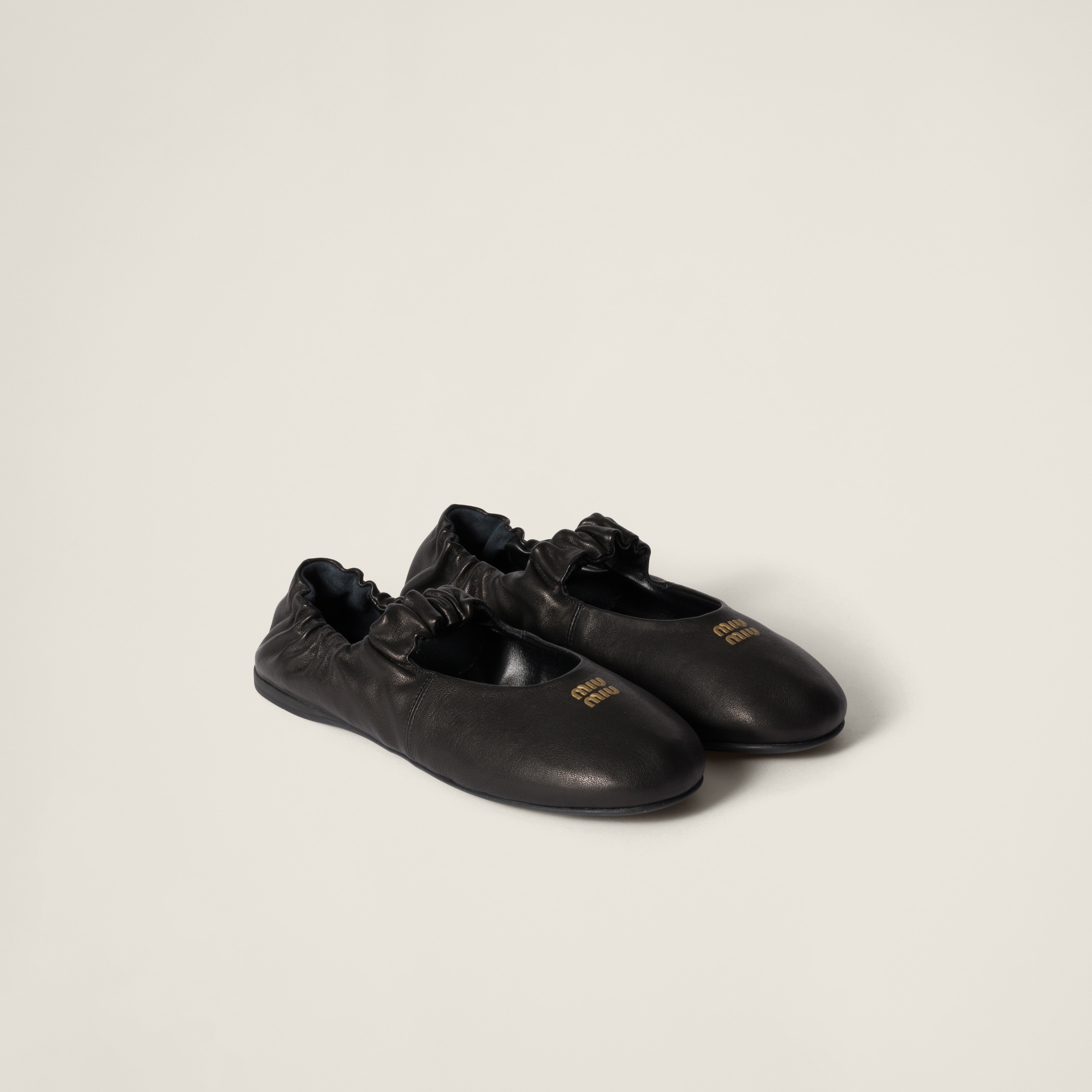 Ruches Nappa Leather Ballerinas