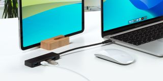 Plugable USB-C Hub connected to MacBook Pro