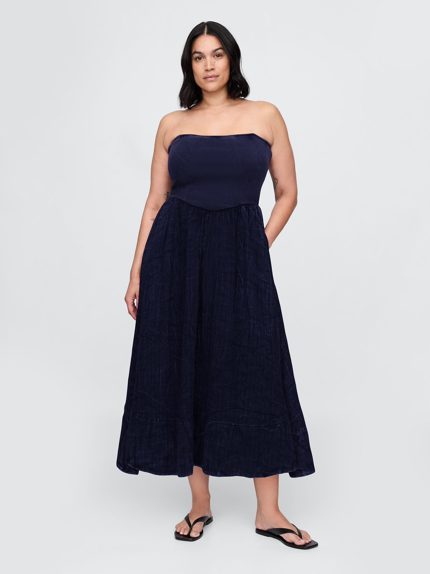 Gap, Cotton Gauze Mixed Media Maxi Dress