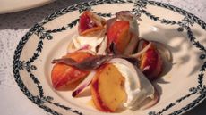 mozzarella, peaches and anchovies