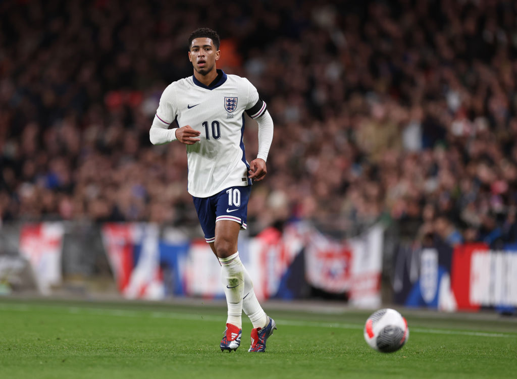 England Euro 2024 squad Jude Bellingham of England during the international friendly match between England and Brazil at Wembley Stadium on March 23, 2024 in London, England. (Photo by Catherine Ivill/Getty Images)