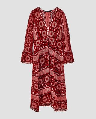 Zara Red Crochet Dress