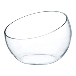 A slant cut glass bowl vase