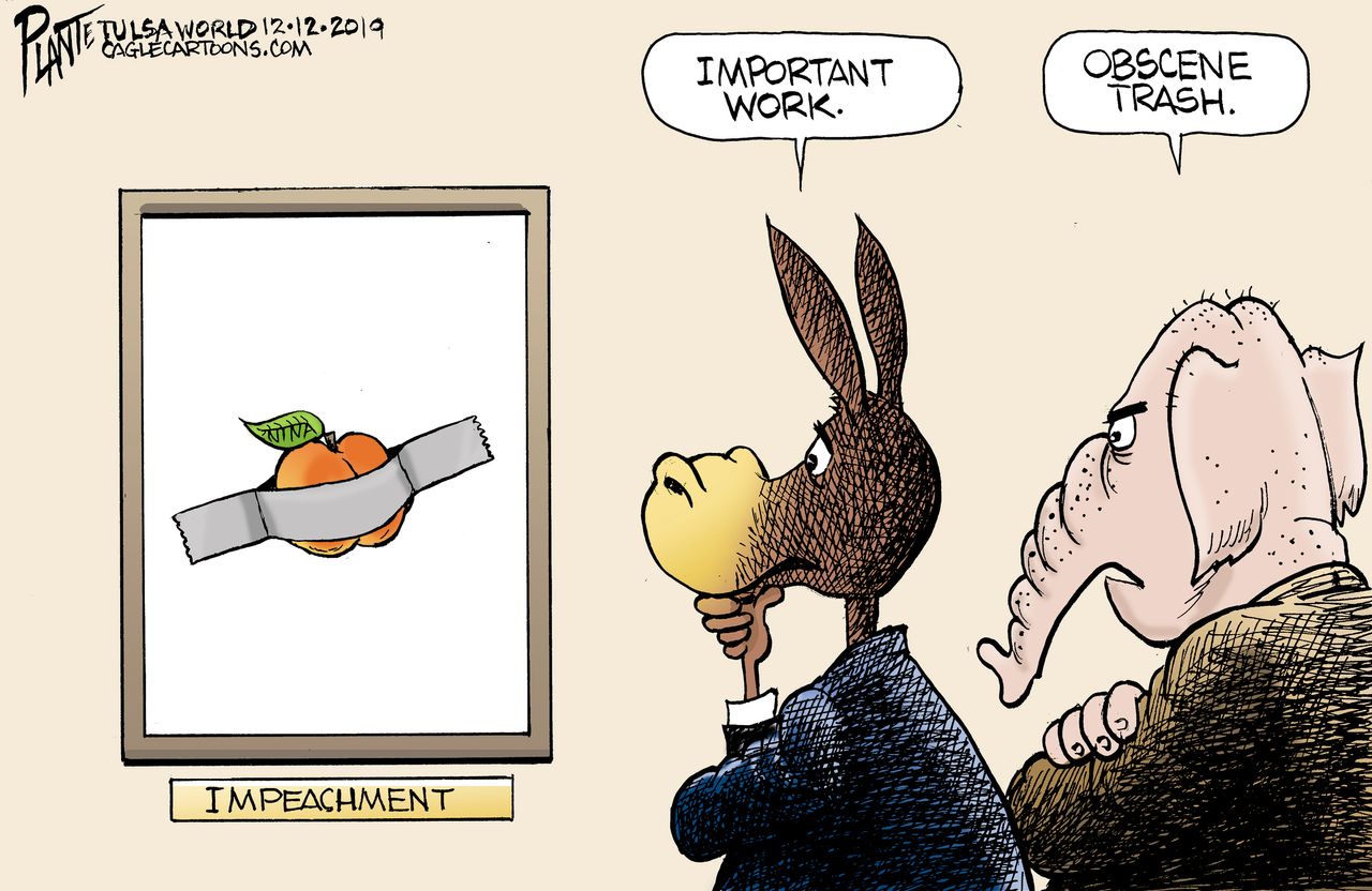 Political Cartoon U.S. Modern Art Critics Impeachment