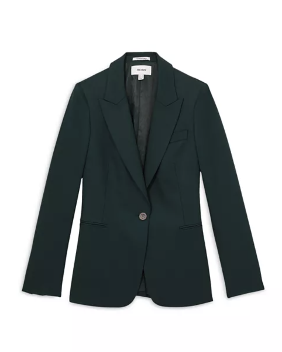 A dark green Reiss blazer