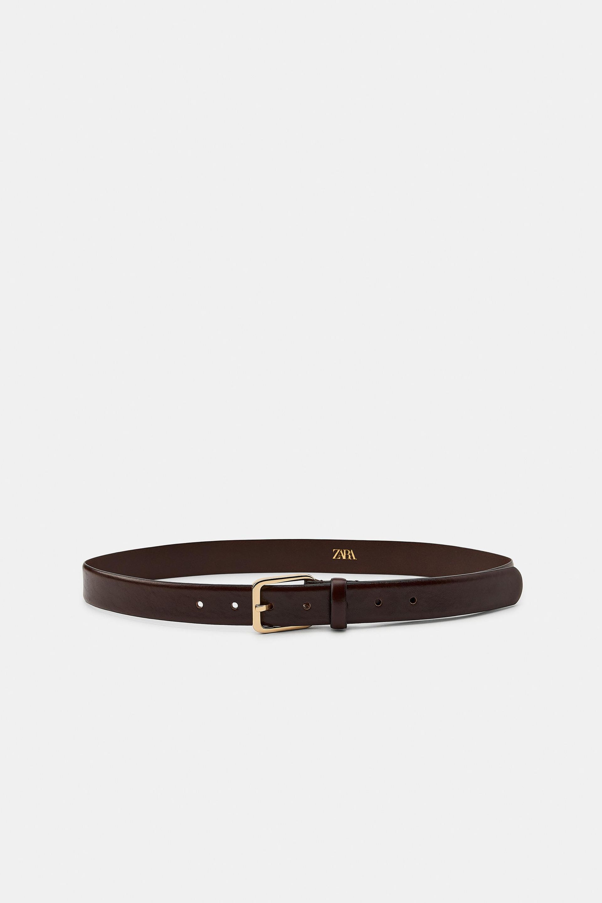 100% Leather Belt With Square Buckle
