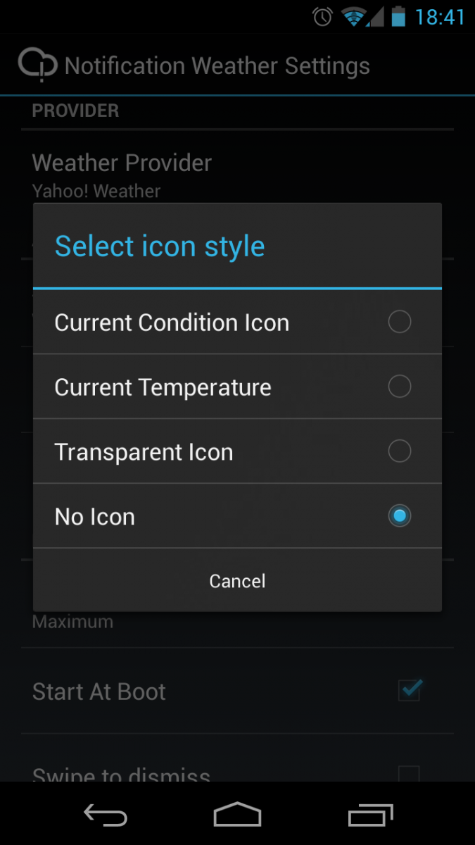 Icon Settings
