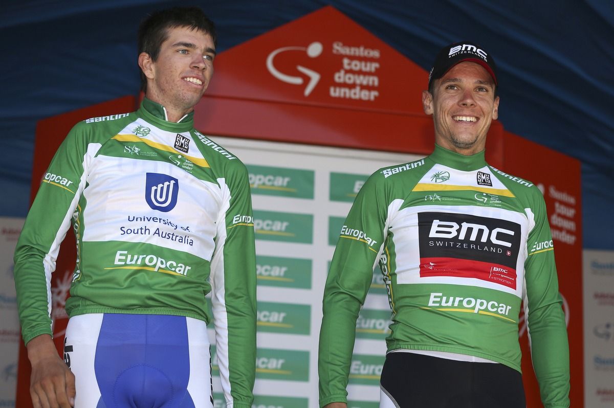 Damien Howson and Philippe Gilbert shared the aggressive jersey back in 2012