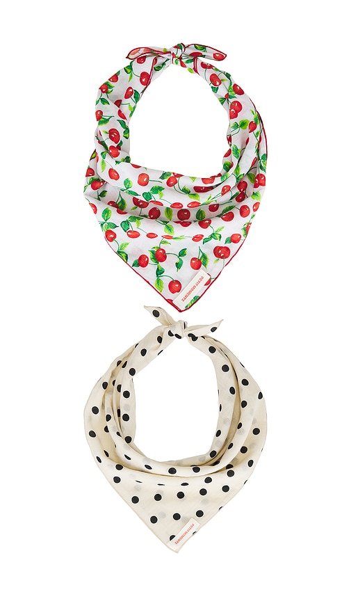 Cherry and Polka Dot Scarf Set