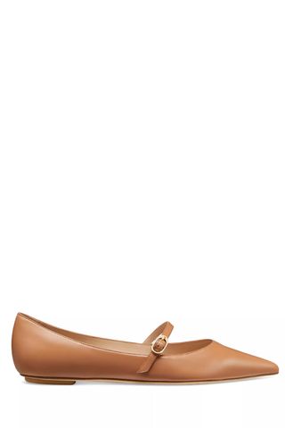 Stuart Weitzman Emilia Leather Mary Jane Ballet Flats