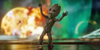 Baby Groot dancing in Guardians of the Galaxy Vol. 2