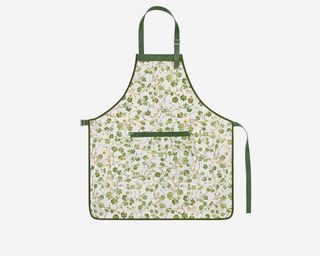 Dior gardening apron featuring a printed pattern on the front