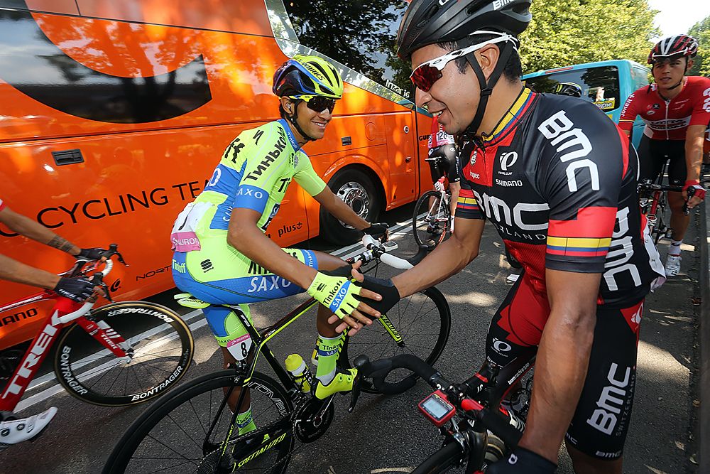 Eduard Beltran (Tinkoff-Saxo) Darwin Atapuma (BMC)