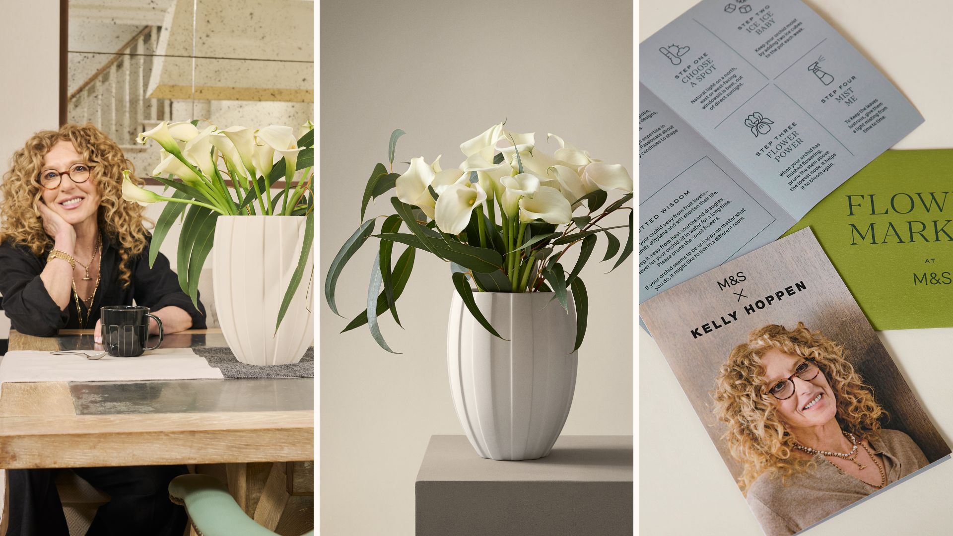 Marks and Spencer Flower market celebrity bouquets with Kelly Hoppen