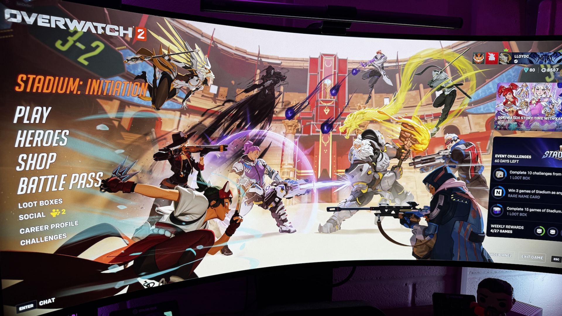 LG UltraGear 39GS95QE-B with Overwatch 2 on display