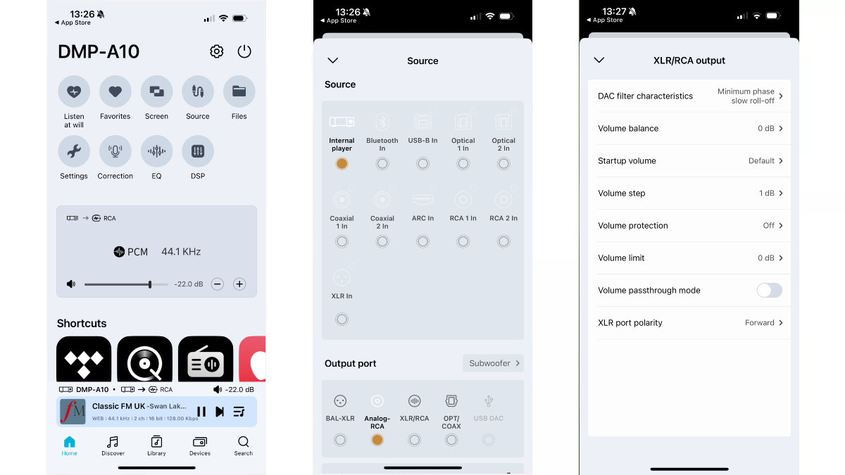 Screenshots of the Eversolo Control app in action