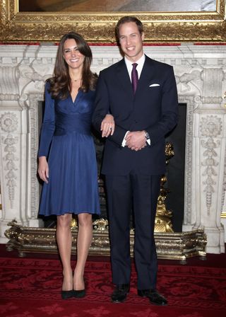 Prince William and Kate Middleton at their engagement photo call