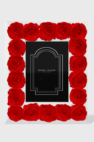 frame outlined with red roses