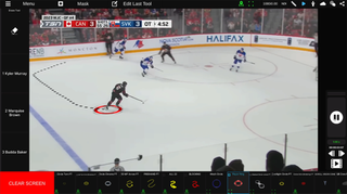The new FingerWorks Computer Vision Software being used for a hockey broadcast.