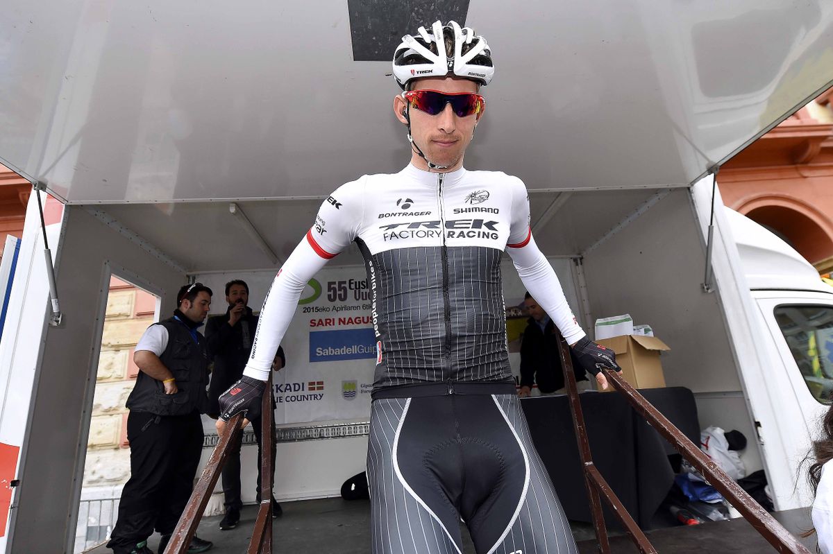 Bauke Mollema (Trek) walks off the sign on stage