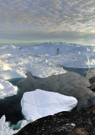 Jakobshavn Glacier in Greenland. 