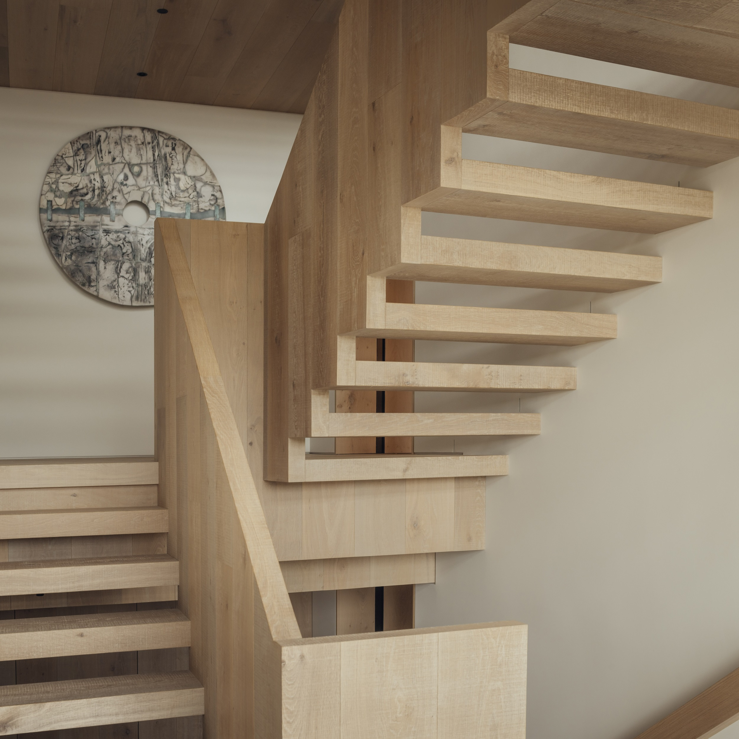 The bespoke oak staircase