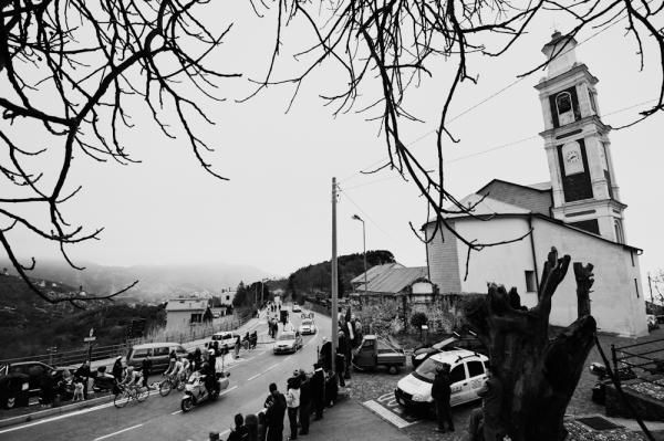 Voze's church - located near the top of the difficult climb of La Manie, the race began to take shape here as the break prepared to meet its end.
