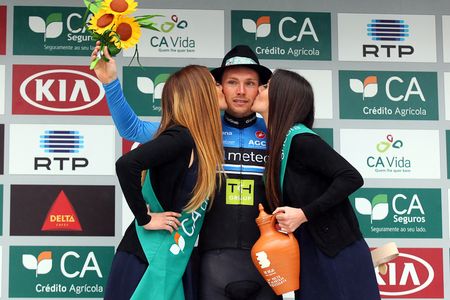 Johim Ariesen on the Volta ao Alentejo podium after winning stage 3