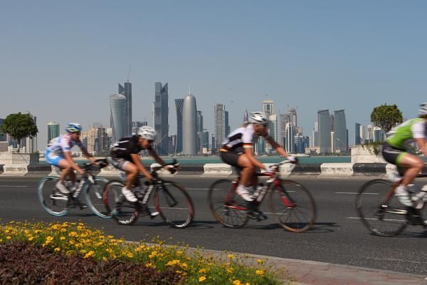 The Doha skyline provided the backdrop for the finishing circuit