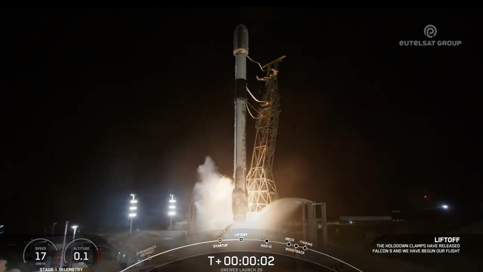  SpaceX launches 20 Eutelsat OneWeb broadband satellites to orbit (video) 