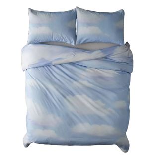 Blue and white cloud duvet cover