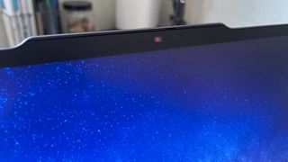Close-up shot of the webcam privacy shutter on the Lenovo ThinkPad X1 2-in-1 Gen 9