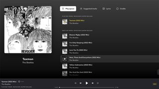 Tidal 'now playing' interface screenshot