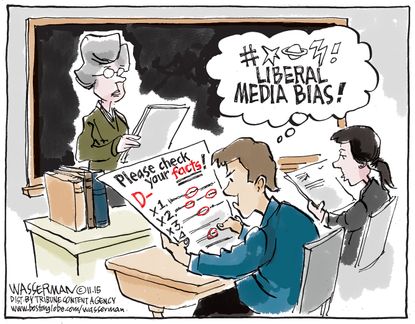 Editorial cartoon U.S. Liberal Media Bias