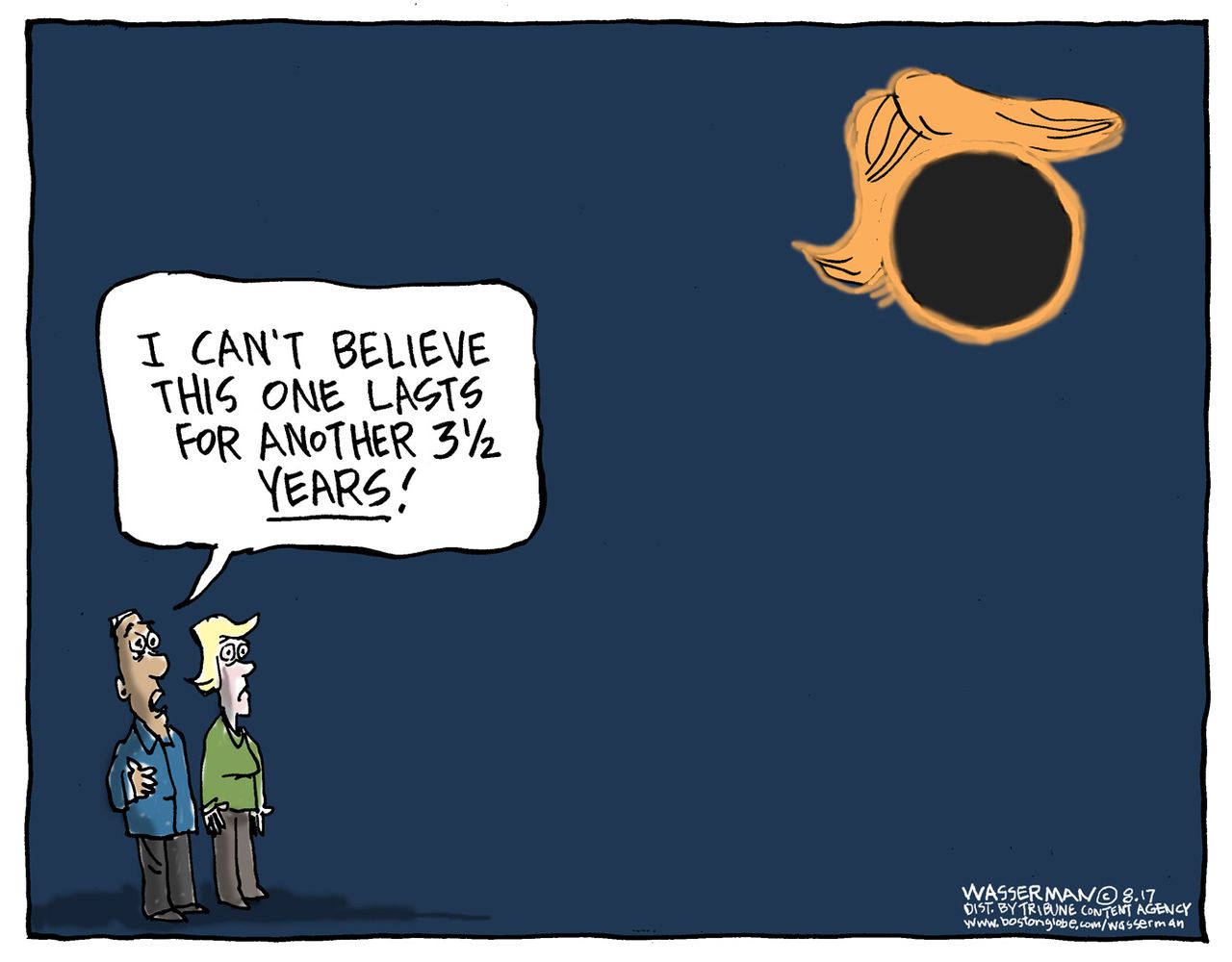 Political cartoon U.S. Trump total eclipse