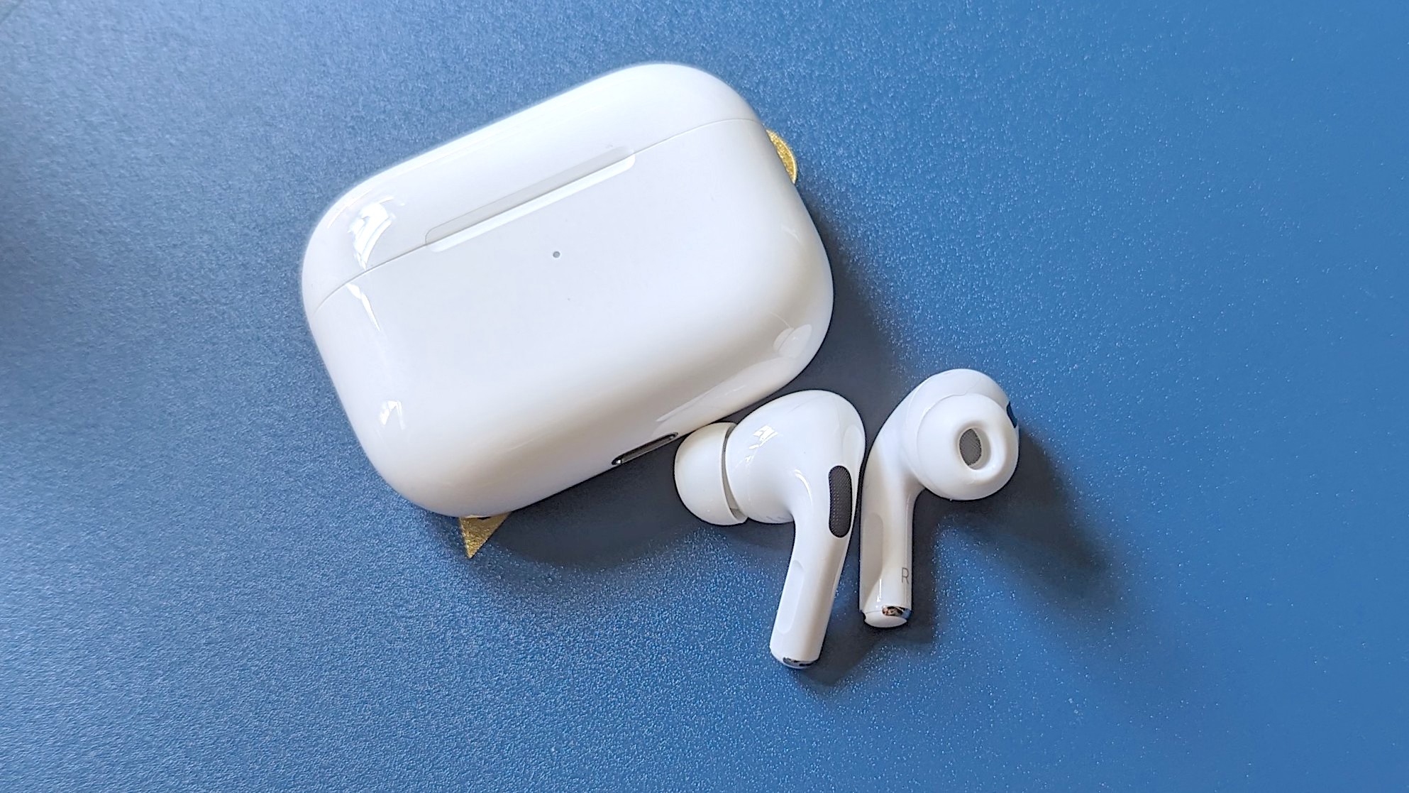 The AirPods Pro (Gen 1) on display