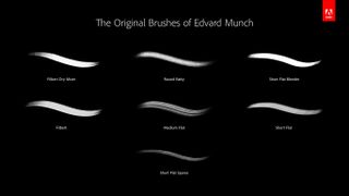 The free Photoshop brushes are based on those used centuries ago by Munch himself