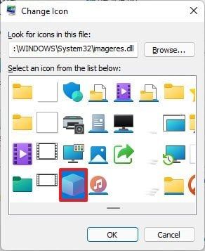 Select new icon for desktop item