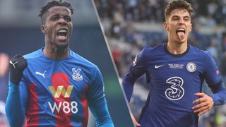 Wilfried Zaha of Crystal Palace and Kai Havertz of Chelsea could both feature in the Crystal Palace vs Chelsea live stream