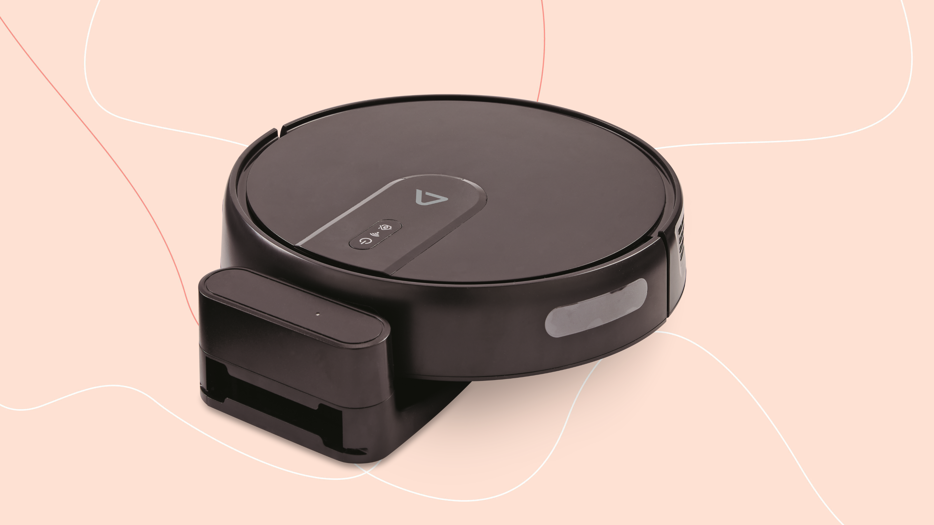 Aldi robot vacuum on pink background