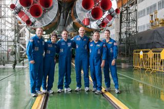 Expedition 40/41 Backup and Prime Crew Members Pose