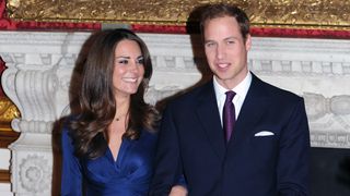 Prince William and Catherine Middleton pose for photographs in the State Apartments of St James Palace