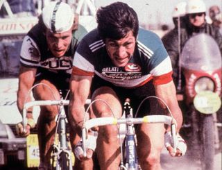 Francesco Moser leads the attack at the 1979 Paris-Roubaix