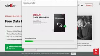 Stellar Data Recovery being installed