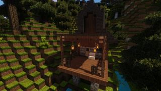 Minecraft texture packs - a small house in a forest in the Epic Adventures texture pack