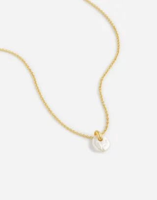 Freshwater Pearl Coin Pendant Necklace